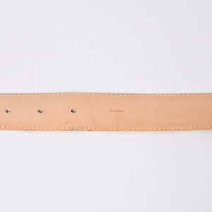 Very Good Condition LOUIS VUITTON Sainteur Voyage 35MM Damier Azur Belt M9837V Leather 85/34 Used 4a000349