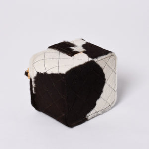 Like new CHANEL Chanel Coco Mark Haraco Mini Vanity Bag 1994-1999s No. 3 White Brown Gold Hardware Used 4a000230
