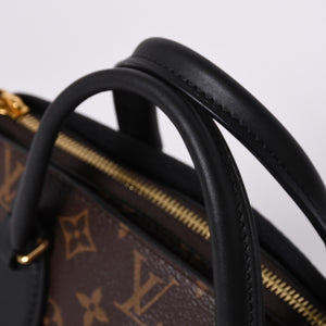 Very Good Condition LOUIS VUITTON Monogram Flower Zipped Tote MM M44351 Brown Black Gold Hardware Used 4a000264
