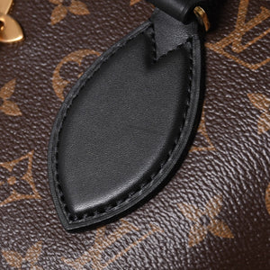 Very Good Condition LOUIS VUITTON Monogram Flower Zipped Tote MM M44351 Brown Black Gold Hardware Used 4a000264