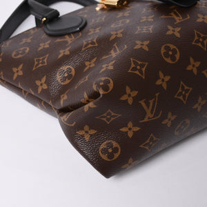 Very Good Condition LOUIS VUITTON Monogram Flower Zipped Tote MM M44351 Brown Black Gold Hardware Used 4a000264