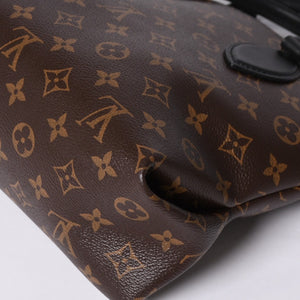 Very Good Condition LOUIS VUITTON Monogram Flower Zipped Tote MM M44351 Brown Black Gold Hardware Used 4a000264