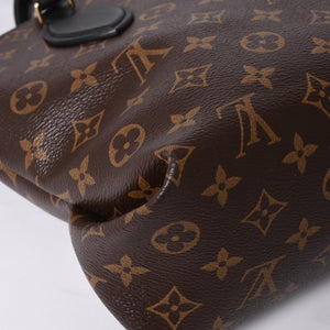Very Good Condition LOUIS VUITTON Monogram Flower Zipped Tote MM M44351 Brown Black Gold Hardware Used 4a000264