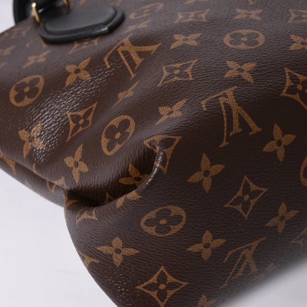 Very Good Condition LOUIS VUITTON Monogram Flower Zipped Tote MM M44351 Brown Black Gold Hardware Used 4a000264