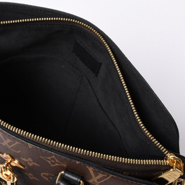 Very Good Condition LOUIS VUITTON Monogram Flower Zipped Tote MM M44351 Brown Black Gold Hardware Used 4a000264