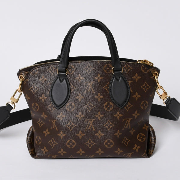 Very Good Condition LOUIS VUITTON Monogram Flower Zipped Tote MM M44351 Brown Black Gold Hardware Used 4a000264
