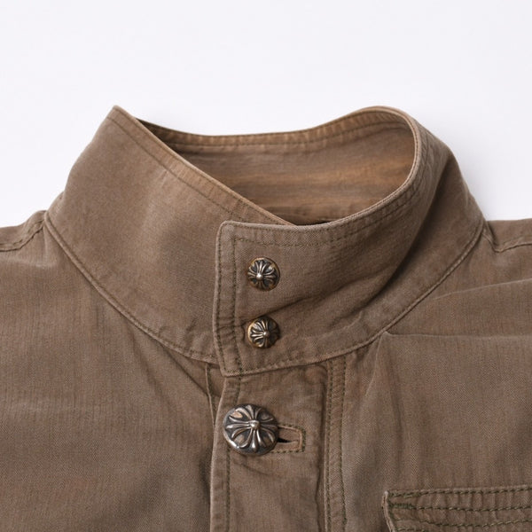 CHROME HEARTS Cherry Bomb Cross Button Jacket Double Zip Khaki Silver Hardware Size L Good Condition Used 4a000431