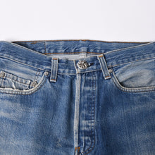 画像をギャラリービューアに読み込む, 新品同様 CHROME HEARTS クロムハーツ LEVI'S 501 リーバイス デニムパンツ クロスボールボタン ブルー サイズ29 中古 4a000439