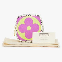 LOUIS VUITTON Monogram Giant Portomone Cube Pouch M67669 White Purple Black Good Condition Used 4a000350