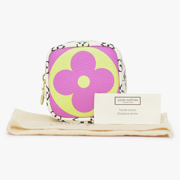 LOUIS VUITTON Monogram Giant Portomone Cube Pouch M67669 White Purple Black Good Condition Used 4a000350