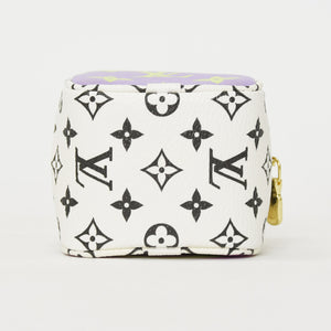 LOUIS VUITTON Monogram Giant Portomone Cube Pouch M67669 White Purple Black Good Condition Used 4a000350