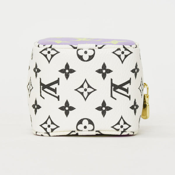 LOUIS VUITTON Monogram Giant Portomone Cube Pouch M67669 White Purple Black Good Condition Used 4a000350