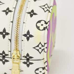 LOUIS VUITTON Monogram Giant Portomone Cube Pouch M67669 White Purple Black Good Condition Used 4a000350