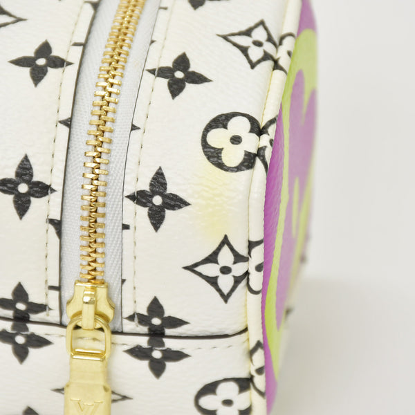 LOUIS VUITTON Monogram Giant Portomone Cube Pouch M67669 White Purple Black Good Condition Used 4a000350