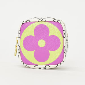 LOUIS VUITTON Monogram Giant Portomone Cube Pouch M67669 White Purple Black Good Condition Used 4a000350
