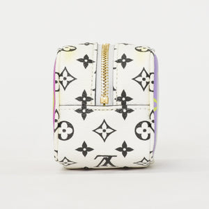 LOUIS VUITTON Monogram Giant Portomone Cube Pouch M67669 White Purple Black Good Condition Used 4a000350