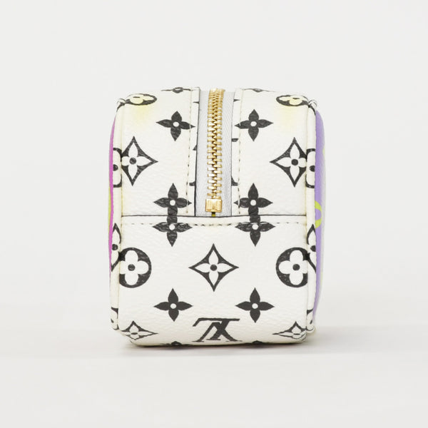 LOUIS VUITTON Monogram Giant Portomone Cube Pouch M67669 White Purple Black Good Condition Used 4a000350