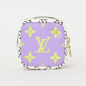 LOUIS VUITTON Monogram Giant Portomone Cube Pouch M67669 White Purple Black Good Condition Used 4a000350