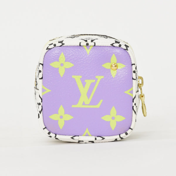LOUIS VUITTON Monogram Giant Portomone Cube Pouch M67669 White Purple Black Good Condition Used 4a000350