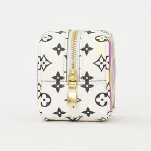 LOUIS VUITTON Monogram Giant Portomone Cube Pouch M67669 White Purple Black Good Condition Used 4a000350