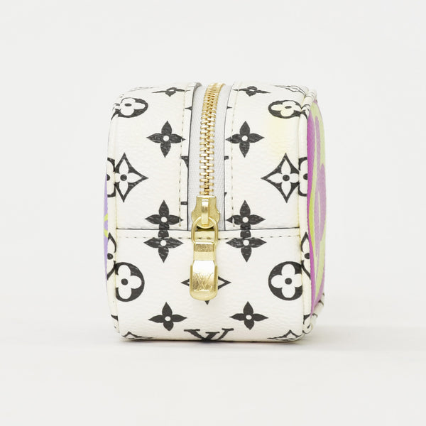 LOUIS VUITTON Monogram Giant Portomone Cube Pouch M67669 White Purple Black Good Condition Used 4a000350