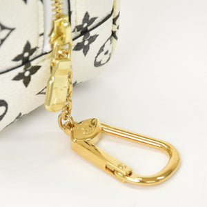 LOUIS VUITTON Monogram Giant Portomone Cube Pouch M67669 White Purple Black Good Condition Used 4a000350