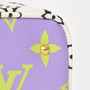 LOUIS VUITTON Monogram Giant Portomone Cube Pouch M67669 White Purple Black Good Condition Used 4a000350