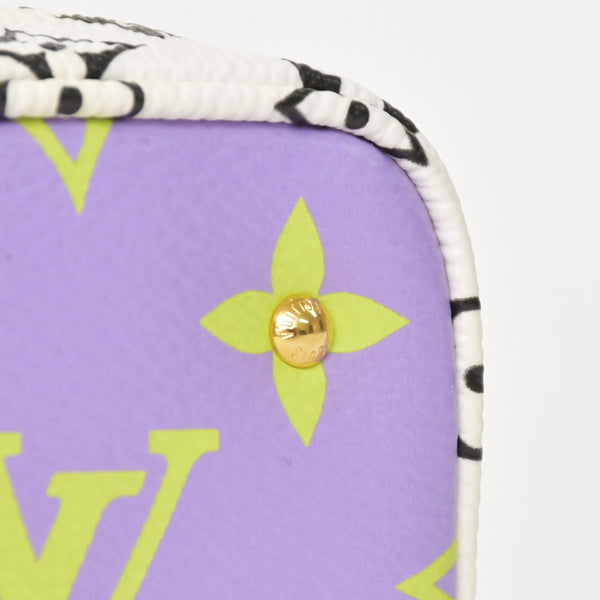 LOUIS VUITTON Monogram Giant Portomone Cube Pouch M67669 White Purple Black Good Condition Used 4a000350