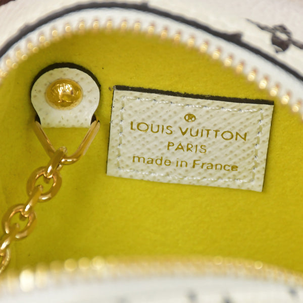 LOUIS VUITTON Monogram Giant Portomone Cube Pouch M67669 White Purple Black Good Condition Used 4a000350