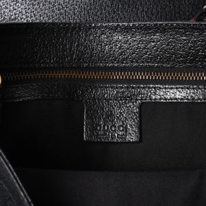 GUCCI Gucci Hobo One Shoulder Horsebit Handbag 144010 GG Canvas Leather Black Good Condition Used 4a000516