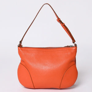 Salvatore Ferragamo サルヴァトーレ フェラガモ ショルダーバッグ AU-21 D035 オレンジ シルバー金具 美品 中古 4a000180