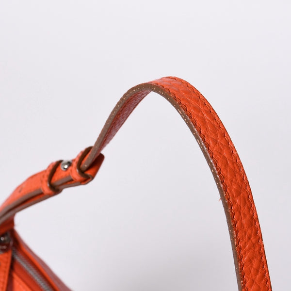 Salvatore Ferragamo サルヴァトーレ フェラガモ ショルダーバッグ AU-21 D035 オレンジ シルバー金具 美品 中古 4a000180