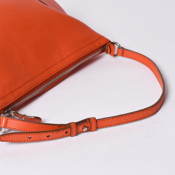 Salvatore Ferragamo サルヴァトーレ フェラガモ ショルダーバッグ AU-21 D035 オレンジ シルバー金具 美品 中古 4a000180