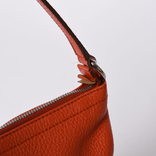 Salvatore Ferragamo サルヴァトーレ フェラガモ ショルダーバッグ AU-21 D035 オレンジ シルバー金具 美品 中古 4a000180