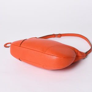 Salvatore Ferragamo サルヴァトーレ フェラガモ ショルダーバッグ AU-21 D035 オレンジ シルバー金具 美品 中古 4a000180