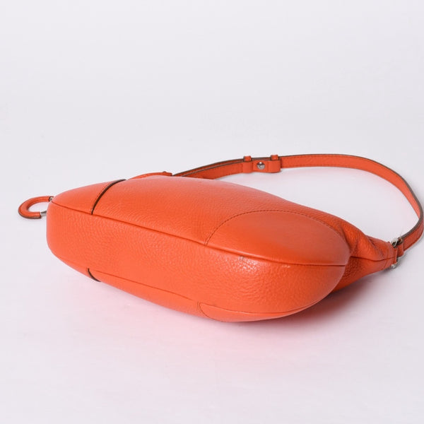 Salvatore Ferragamo サルヴァトーレ フェラガモ ショルダーバッグ AU-21 D035 オレンジ シルバー金具 美品 中古 4a000180