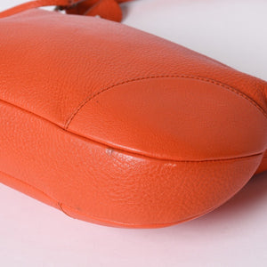 Salvatore Ferragamo サルヴァトーレ フェラガモ ショルダーバッグ AU-21 D035 オレンジ シルバー金具 美品 中古 4a000180