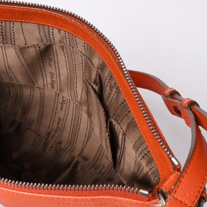 Salvatore Ferragamo サルヴァトーレ フェラガモ ショルダーバッグ AU-21 D035 オレンジ シルバー金具 美品 中古 4a000180