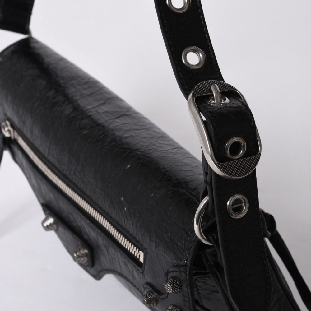 BALENCIAGA Le Cagole 771640・1000・N・640167 Sling Bag Black Leather Good Condition Used 4a000370