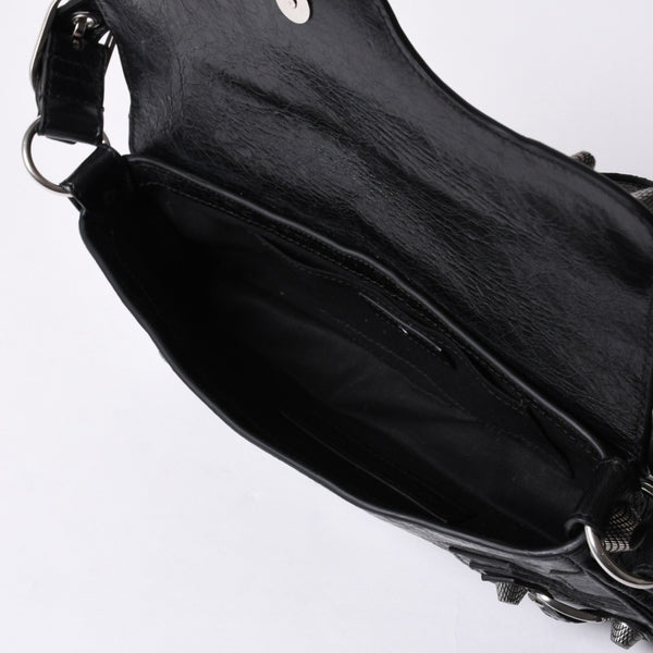 BALENCIAGA バレンシアガ Le Cagole ル・カゴール 771640・1000・N・640167 スリングバッグ ブラック レザー 美品 中古 4a000370