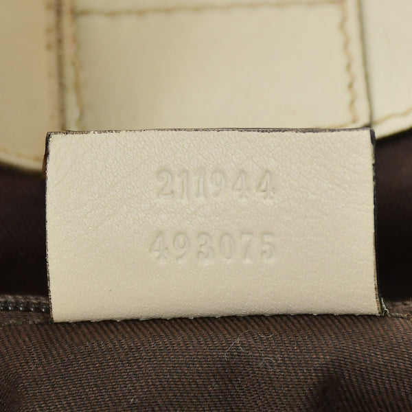 GUCCI Gucci Handbag 211944 493075 GG Canvas Leather Ivory Gold Hardware Good Condition Used 4a000382