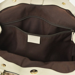 GUCCI Gucci Handbag 211944 493075 GG Canvas Leather Ivory Gold Hardware Good Condition Used 4a000382