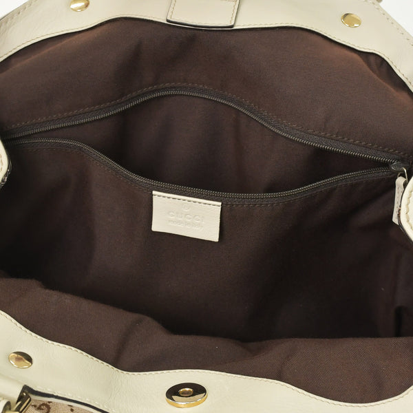 GUCCI Gucci Handbag 211944 493075 GG Canvas Leather Ivory Gold Hardware Good Condition Used 4a000382