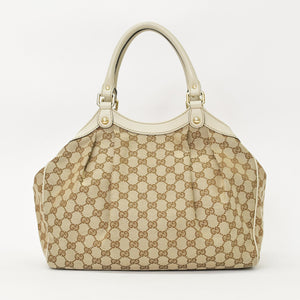 GUCCI Gucci Handbag 211944 493075 GG Canvas Leather Ivory Gold Hardware Good Condition Used 4a000382