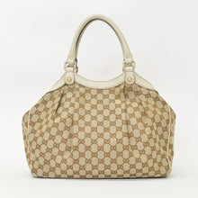画像をギャラリービューアに読み込む, GUCCI グッチ ハンドバッグ 211944 493075 GGキャンバス レザー アイボリー ゴールド金具 美品 中古 4a000382