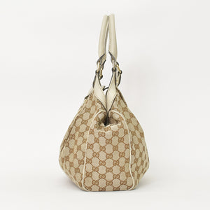 GUCCI Gucci Handbag 211944 493075 GG Canvas Leather Ivory Gold Hardware Good Condition Used 4a000382