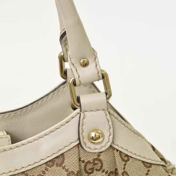 GUCCI Gucci Handbag 211944 493075 GG Canvas Leather Ivory Gold Hardware Good Condition Used 4a000382