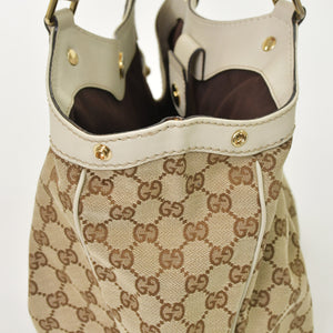 GUCCI Gucci Handbag 211944 493075 GG Canvas Leather Ivory Gold Hardware Good Condition Used 4a000382