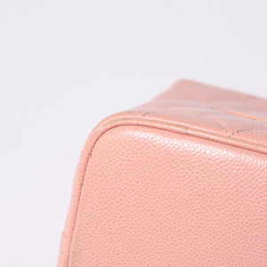 CHANEL Reproduction Tote Handbag A01804 No. 6 Coco Mark Caviar Skin Pink Good Condition Used 4a000393