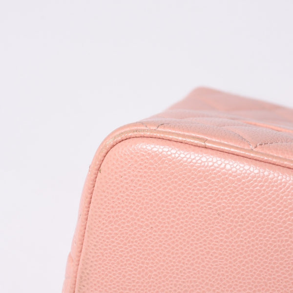 CHANEL Reproduction Tote Handbag A01804 No. 6 Coco Mark Caviar Skin Pink Good Condition Used 4a000393